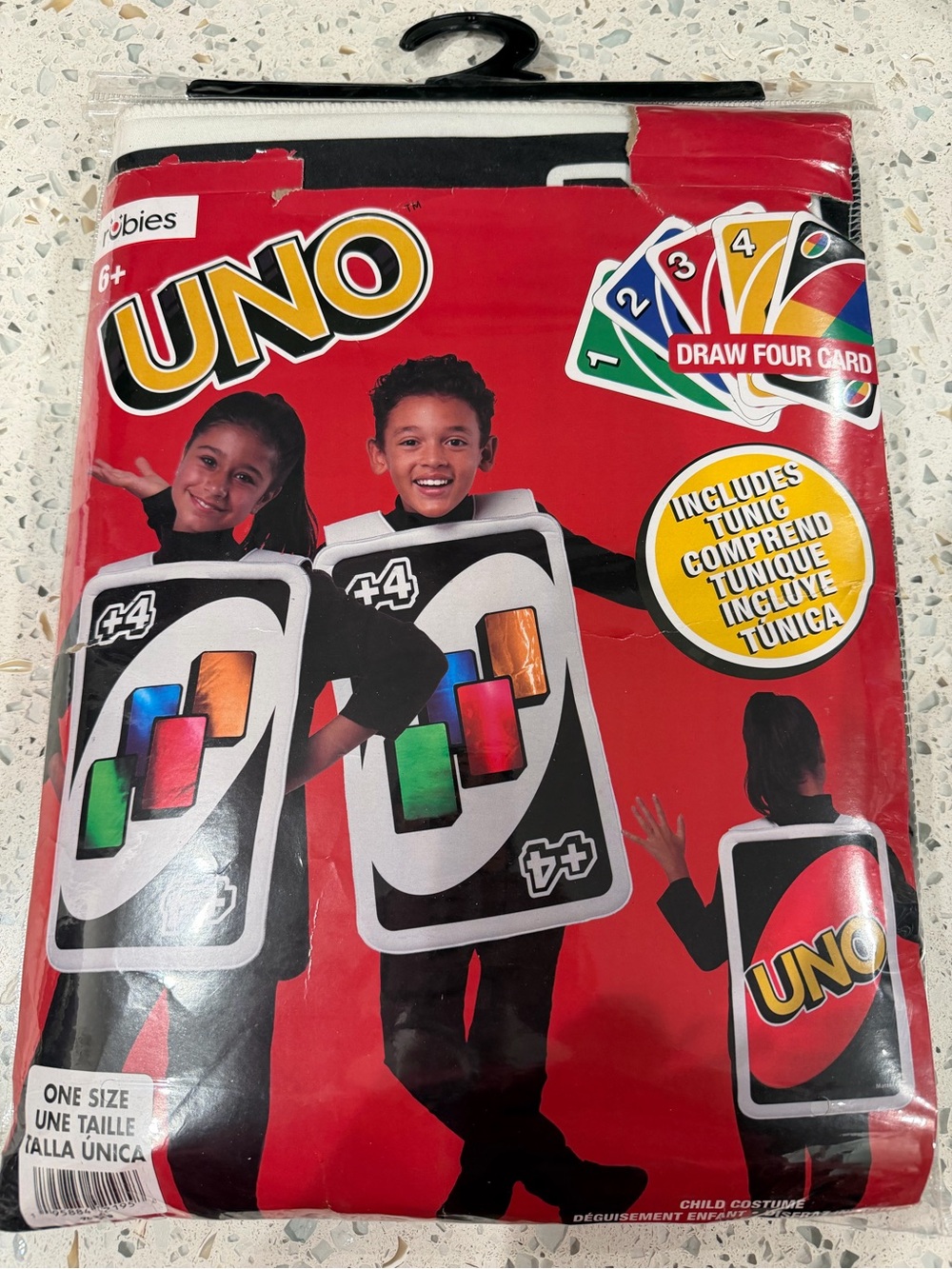 UNO Draw Four Card Costume - Kids